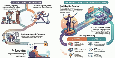 Grafische Darstellung zum hybriden Forschen (Notebook LM)